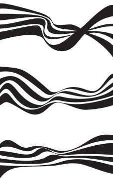 Dalga tasarım öğesi vektör afiş ayarla