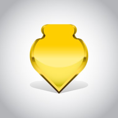 Altın boş kalkan vektör parlak tasarımı