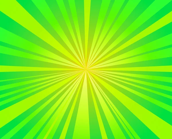 Rafale verte, étoiles rayons fond vectoriel design — Image vectorielle