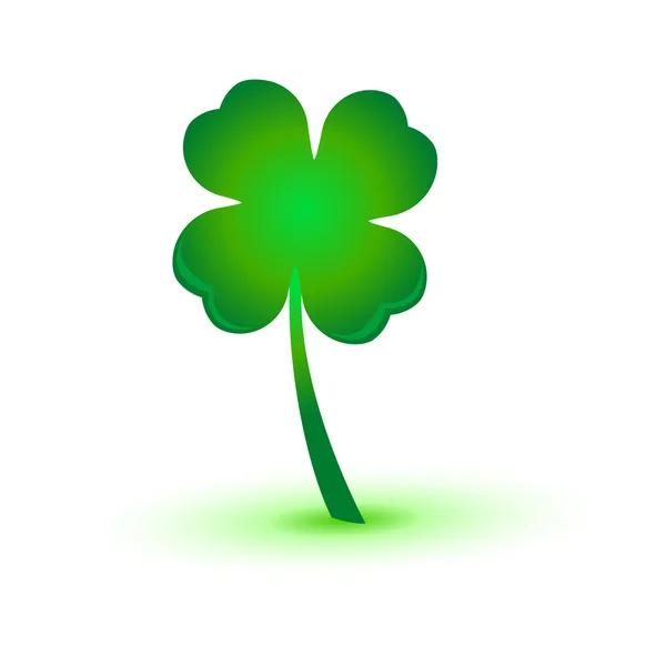 Vier Blatt Kleeblatt grün Vektor Symbol Symbol — Stockvektor