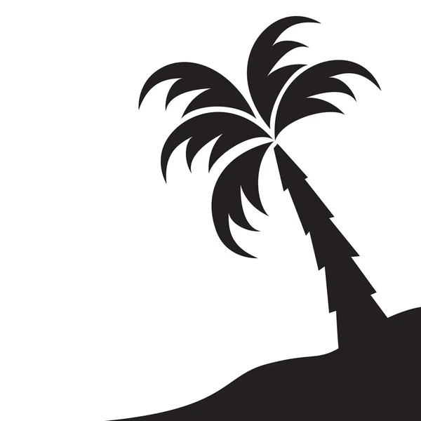 Palme und Insel Shilhouette stilisierter Vektor — Stockvektor