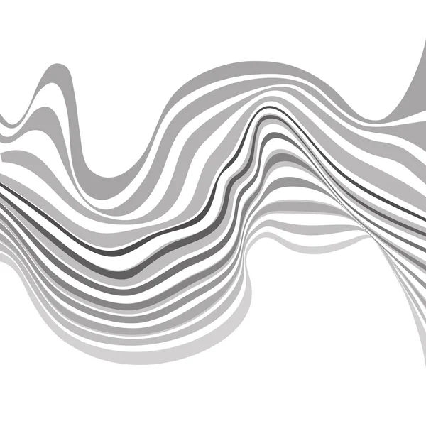 Mobious оптического искусства волновой вектор фон черный и белый — стоковый вектор