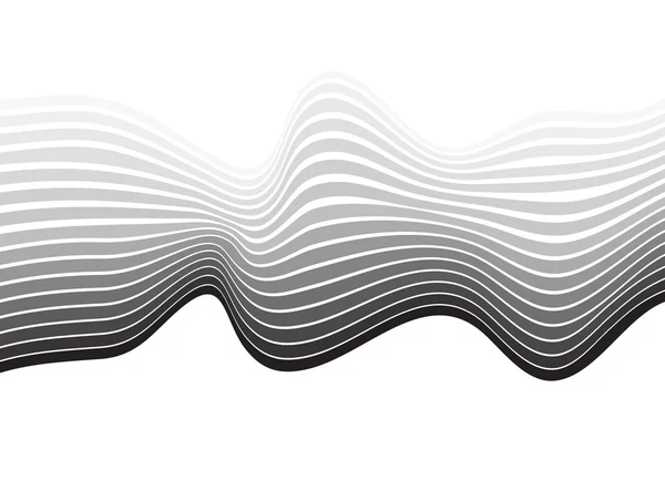 Mobious arte ottica onda vettore sfondo bianco e nero — Vettoriale Stock