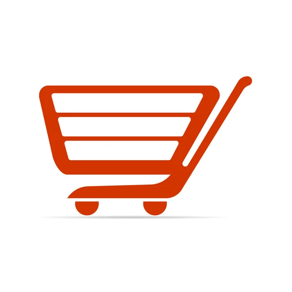 Shopping cart symbol vector element design red — Stock Vector