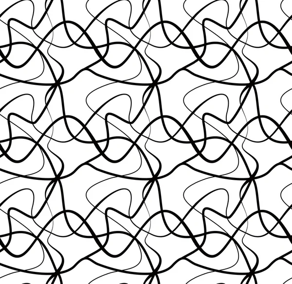 Seamless optical art pattern background vector black and white — Stock Vector