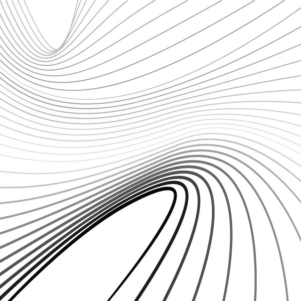 Mobious arte óptico onda vector fondo blanco y negro — Vector de stock