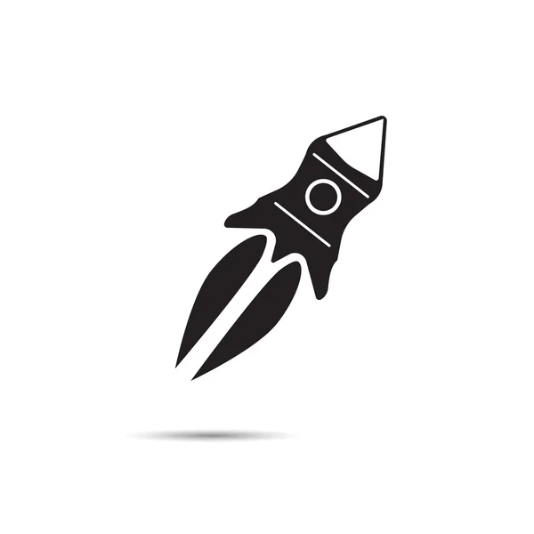 Kosmická raketa zahájila symbol vektor znamení — Stockový vektor