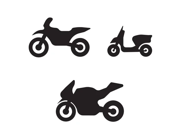 Motocicleta símbolos de motocicleta en silueta negro — Vector de stock