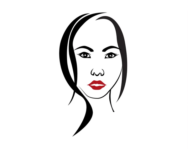 Femme visage vecteur élément dessin pour la conception — Image vectorielle