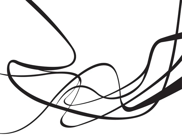 抽象的な曲線波背景黒と白 — ストックベクタ