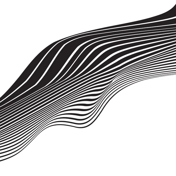 Design optique à bande d'onde mobile noir et blanc — Image vectorielle