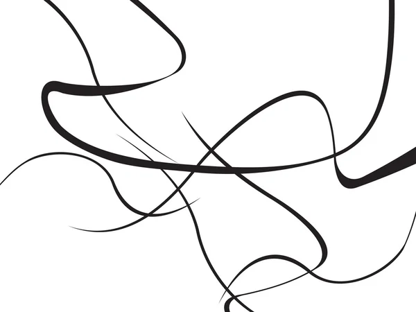 抽象的な曲線波背景黒と白 — ストックベクタ