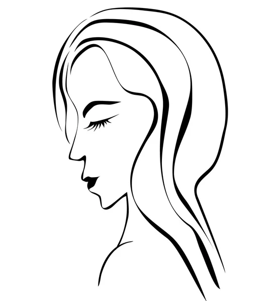 Mulher rosto elemento vetorial desenho para design — Vetor de Stock