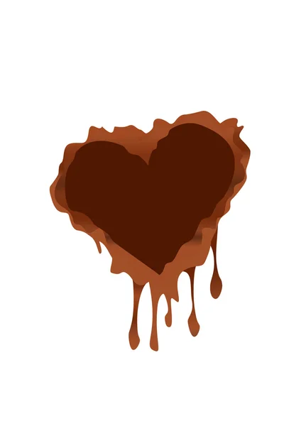 Chocolat brun coeur concept vectoriel icône design — Image vectorielle