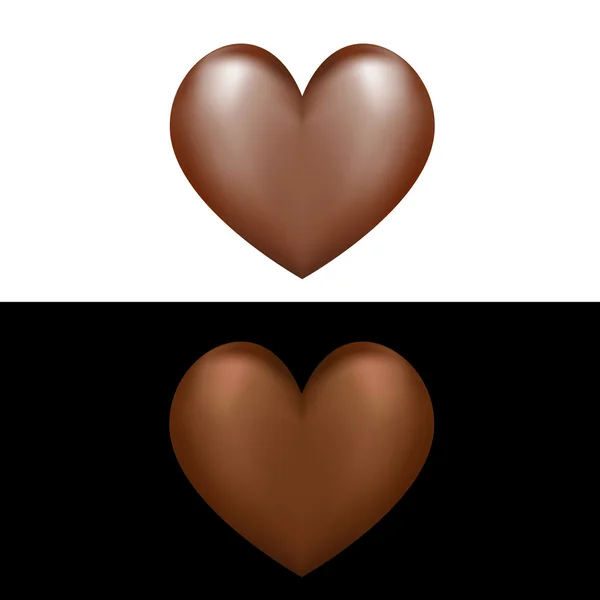 Chocolat brun coeur concept vectoriel icône design — Image vectorielle