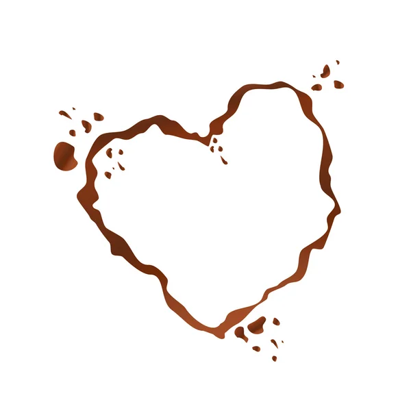 Marrón chocolate corazón concepto vector icono de diseño — Vector de stock