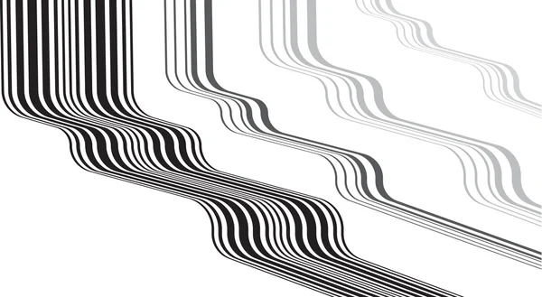 Diseño óptico de banda de onda mobia en blanco y negro — Vector de stock