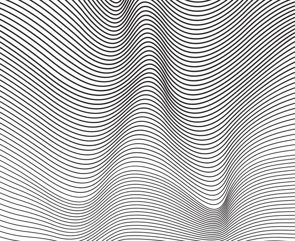 Design optique à bande d'onde mobile noir et blanc — Image vectorielle