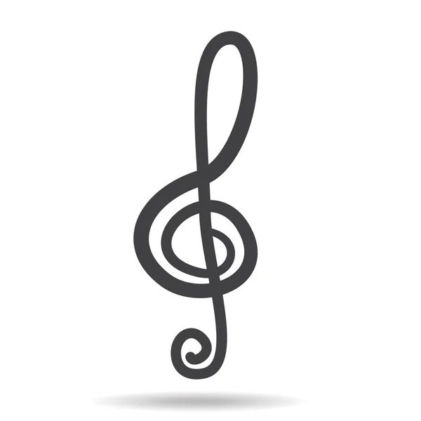 Sinal de chave violino símbolo de música vetorial preto — Vetor de Stock
