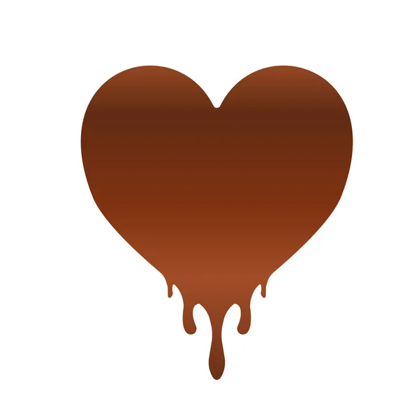 Brown chocolate heart concept vector icon  design — Stock Vector