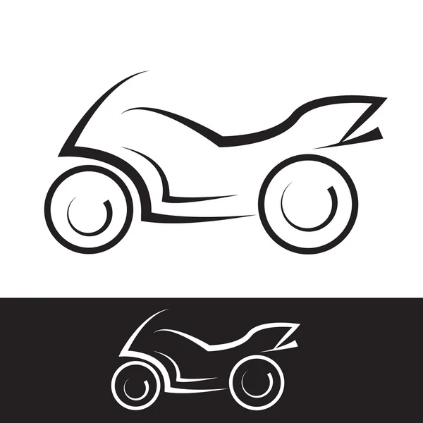 Moto símbolo negro y blanco vector elemento — Vector de stock