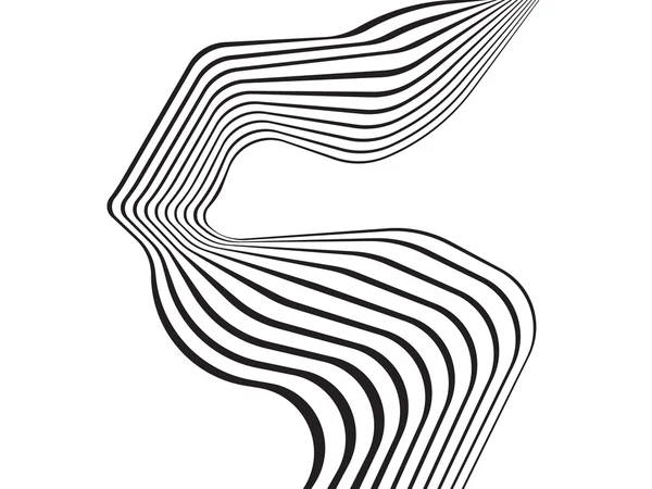 Black and white mobious wave stripe optical design — Stock Vector