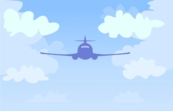 Avión en el cielo vector ilustración — Archivo Imágenes Vectoriales