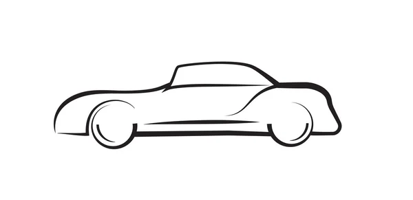 Auto boční pohled linie obrysu silueta kresba — Stockový vektor