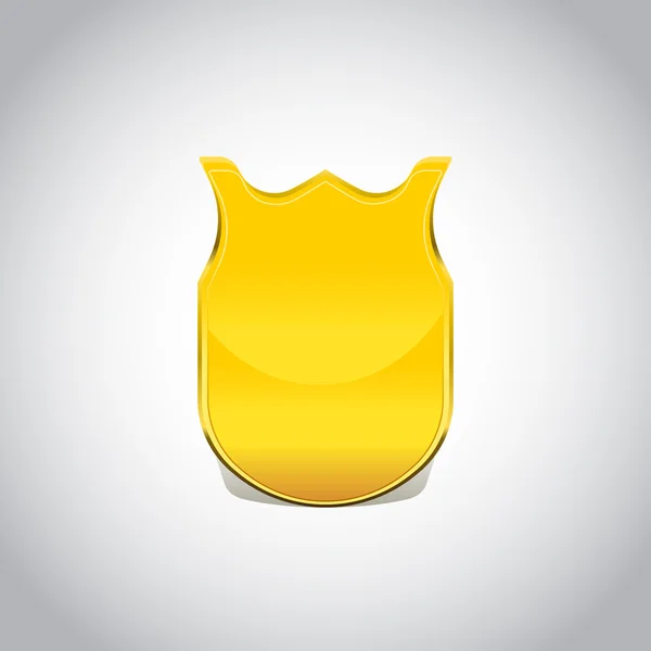 Disegno lucido vettoriale scudo bianco dorato — Vettoriale Stock