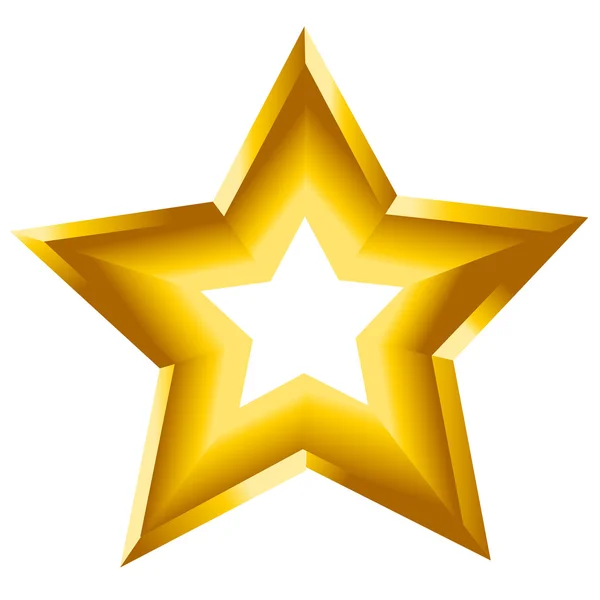 3D hvězda vektorové ilustrace symbol zlaté — Stockový vektor