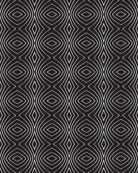 Seamless optical art pattern background vector black and white — Stock Vector