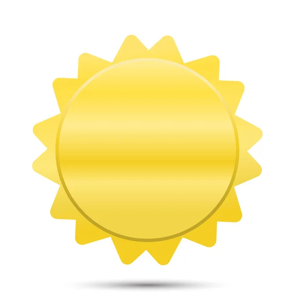 Oro ronda insignia moneda emblema icono vector — Vector de stock