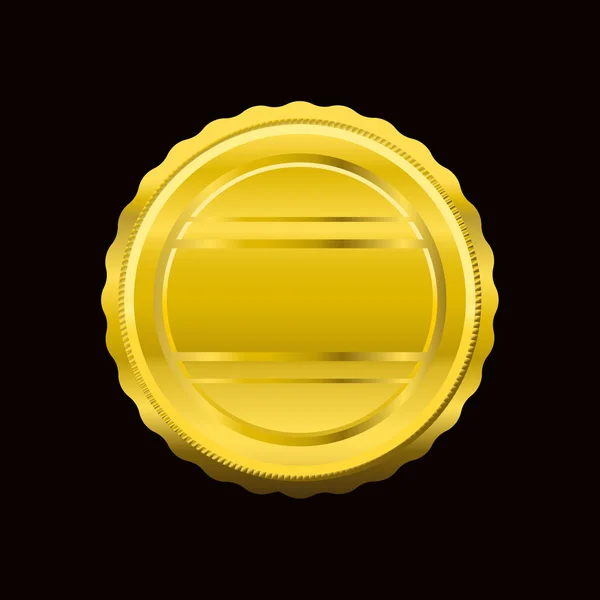 Badge rond doré emblème icône vecteur — Image vectorielle