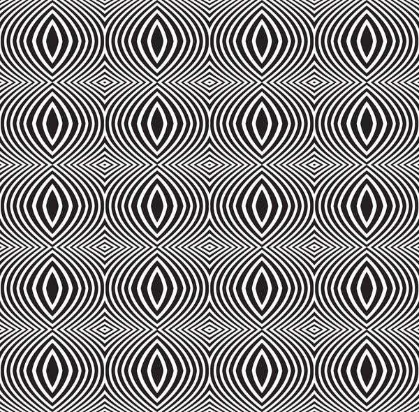 Sans couture motif d'art optique fond vecteur noir et blanc — Image vectorielle