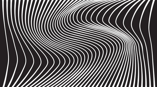 黒と白の mobious 波ストライプ光学設計 — ストックベクタ