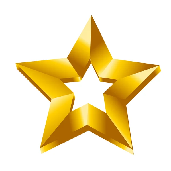 3d estrela vetor ilustração símbolo dourado — Vetor de Stock