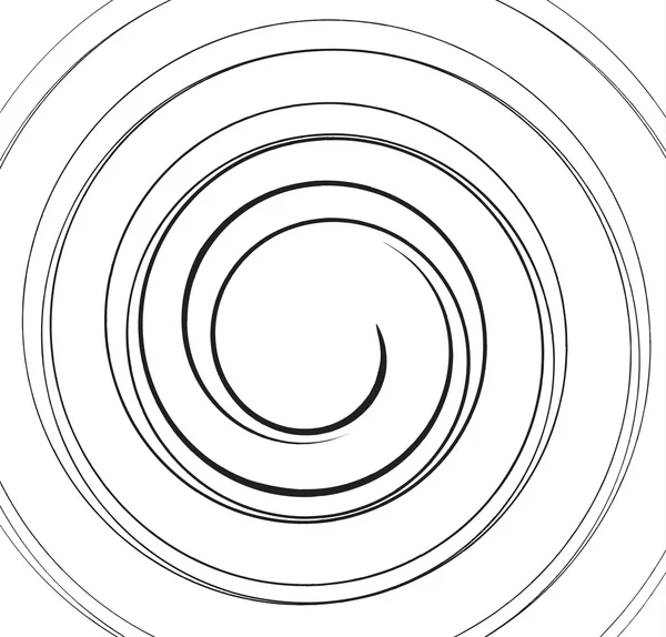 Volute, spirale, lignes concentriques, circulaire, arrière-plan rotatif — Image vectorielle