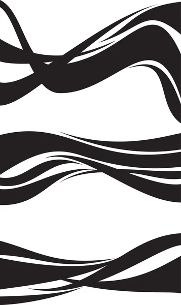 Wave design element set vector black — Stock Vector