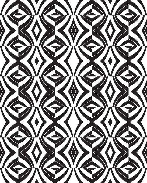 Seamless optical art pattern background vector black and white — Stock Vector