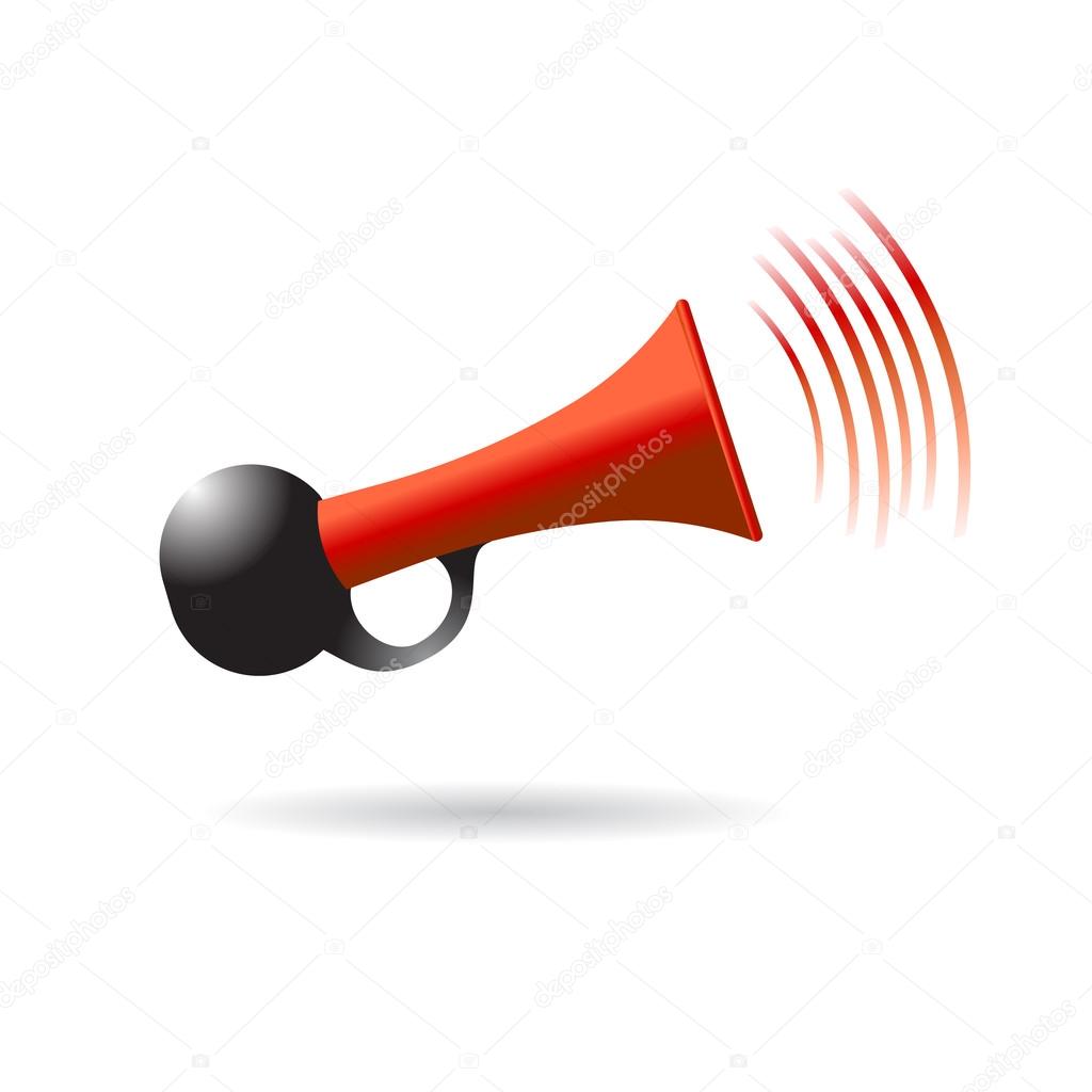 red and black air horn icon vector illustration