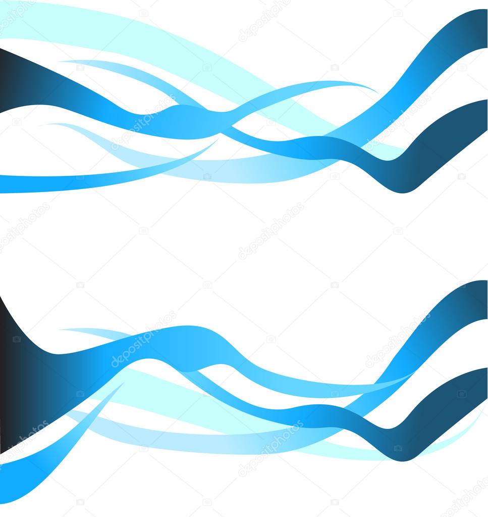 blue wave element set for design vector