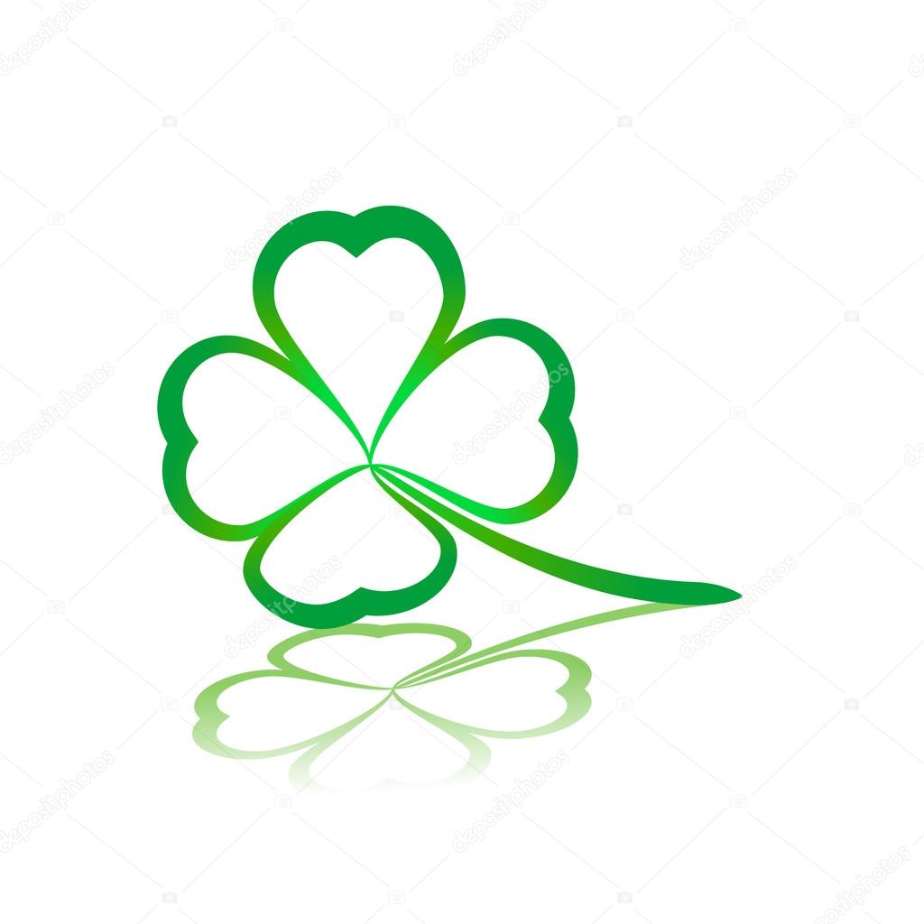 four leaf clover green  vector symbol icon