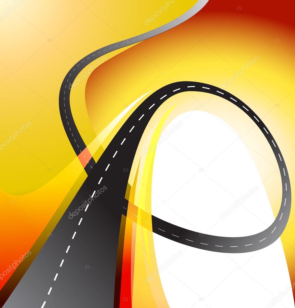 winding road highway background vector illustration
