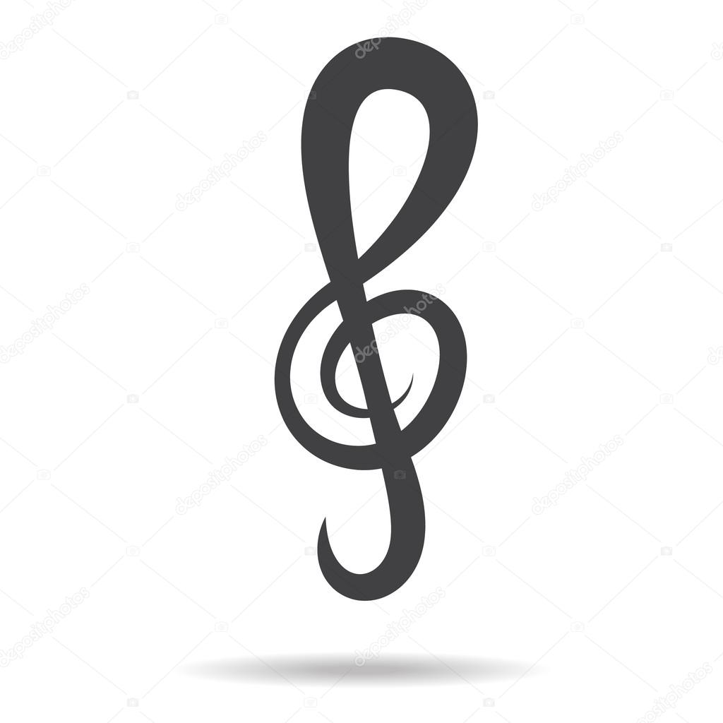 violin key sign vector music symbol black