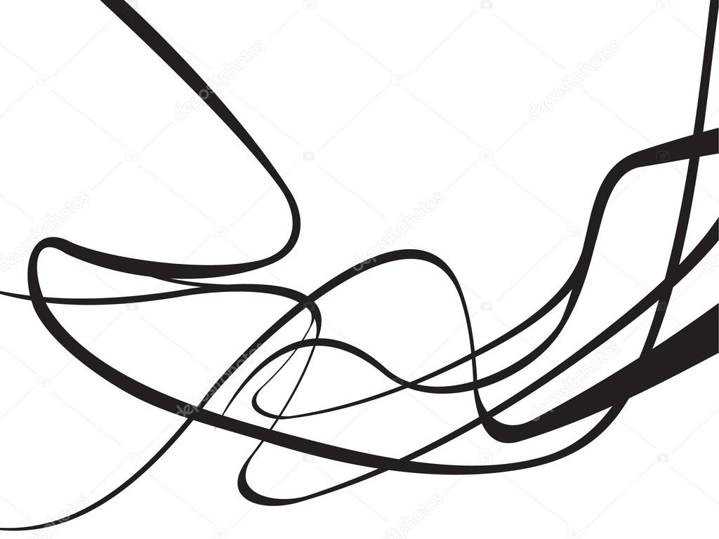 abstract curved waves background black and white
