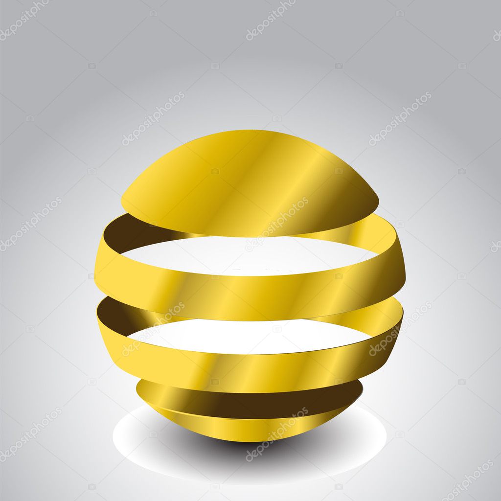 gold shpere cutted pieces vector