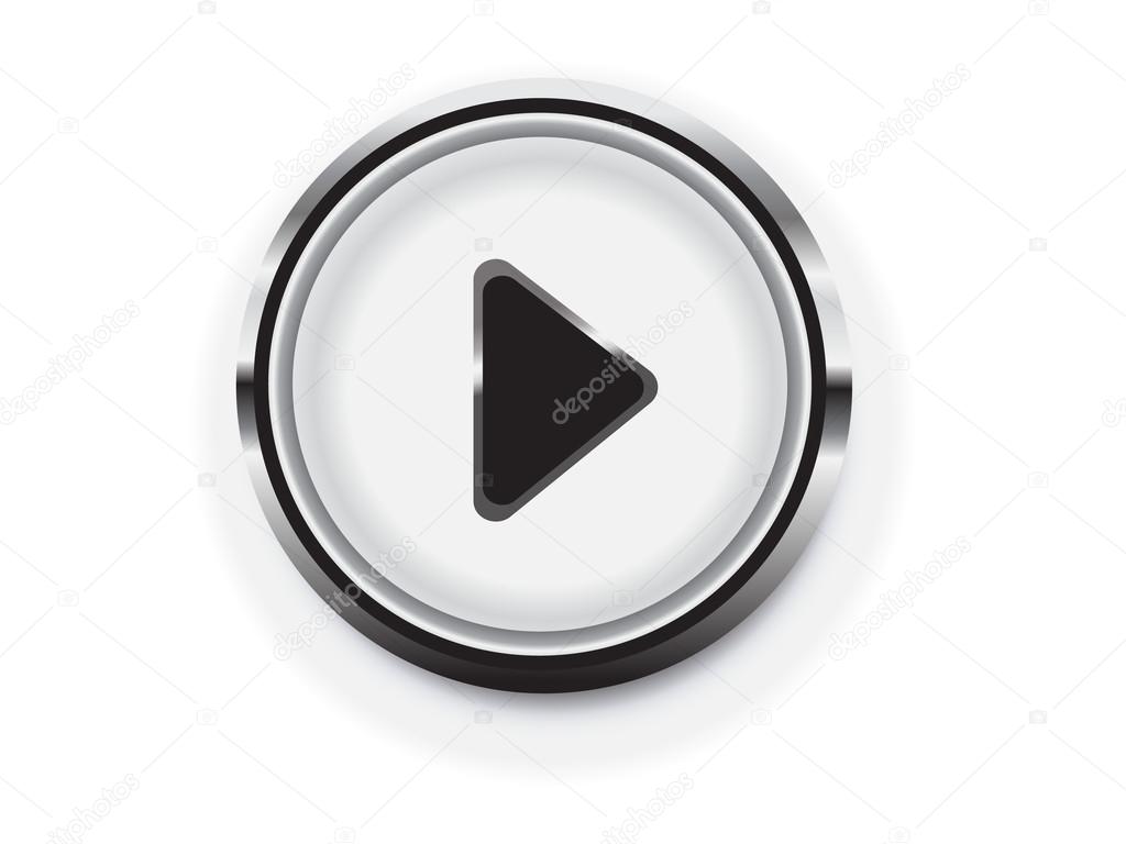 Simple rounded circle play button for multimedia, start video, m