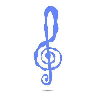 Keman anahtar işareti müzik sembol siyah vektör