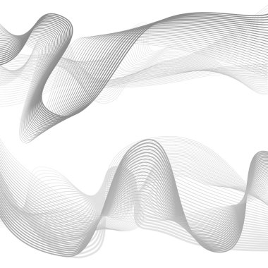 Beyaz arka plan üzerinde izole soyut gri dalga. Vektör illustra