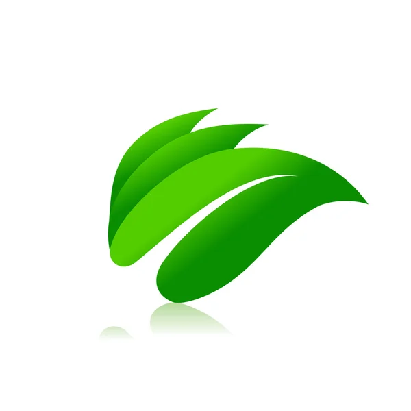 Zöld levél szimbólum vektoros illusztráció ikon — Stock Vector